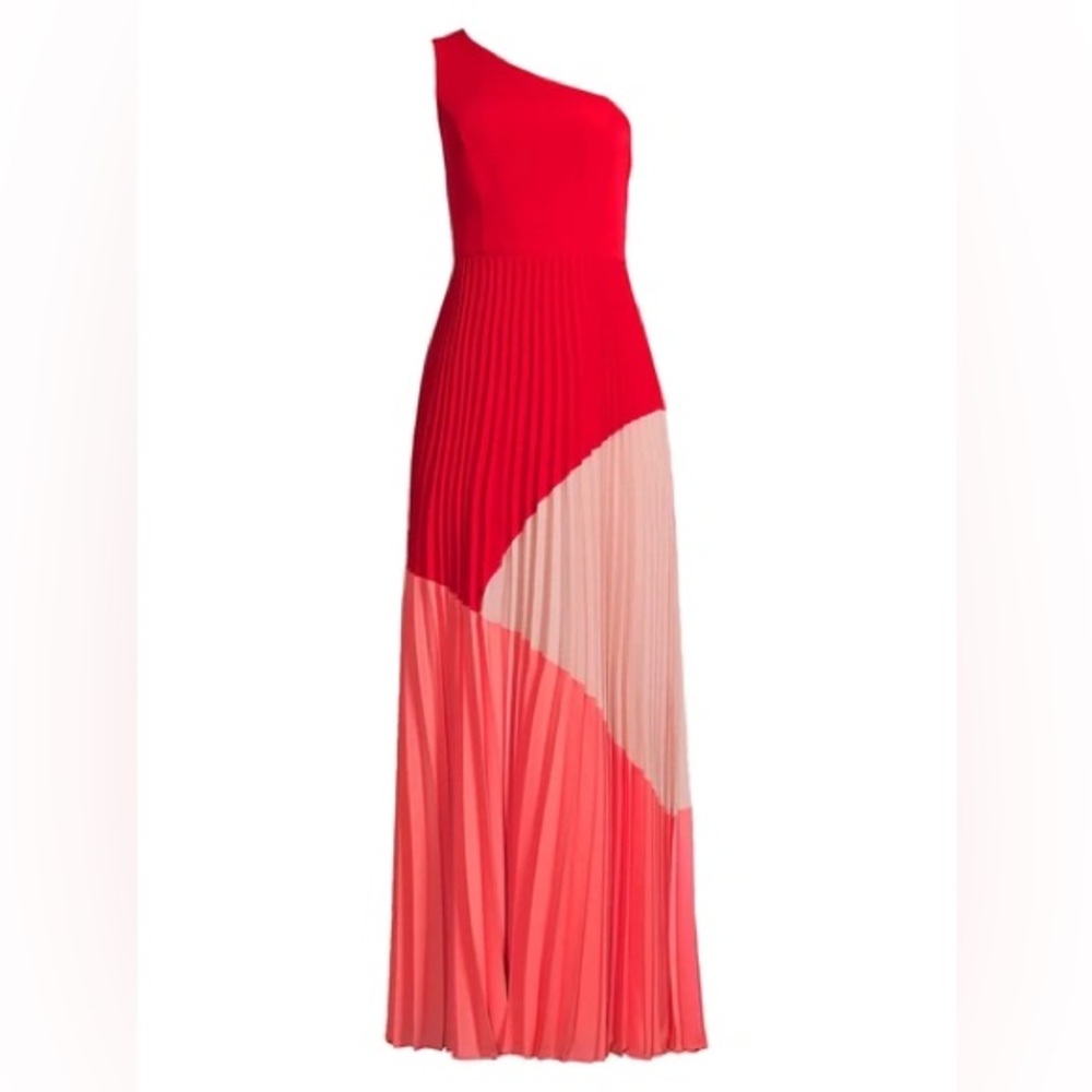 NWT Aidan Mattox One-shoulder colorblock gown ❤️